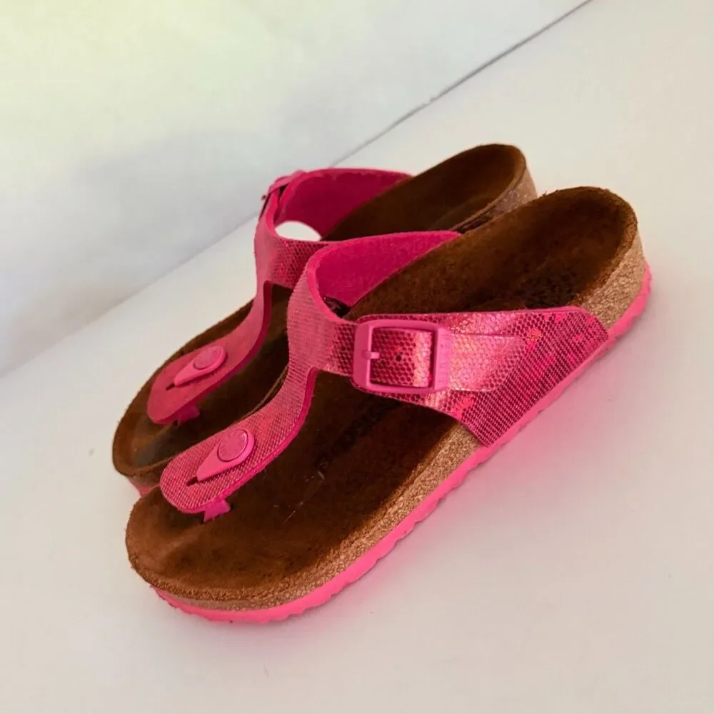 Birkenstock Gizeh Kids Hologram Pink Sandals, 32 Summer Shoe